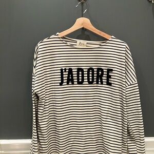 Striped J'adore Long Sleeve Shirt